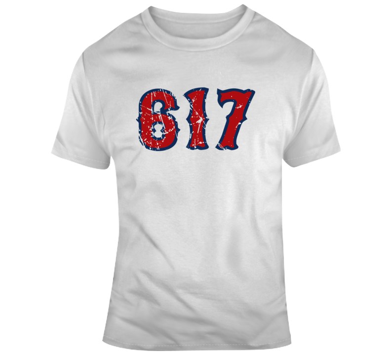 BeantownTshirts Boston Champs 617 Area Code Boston Baseball Fan T Shirt V-Neck / Navy / Small