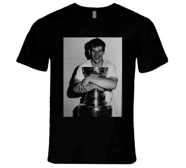 Boston Bruins Bobby Orr THE GOAL Printed T Shirt sz S - XXL NEW