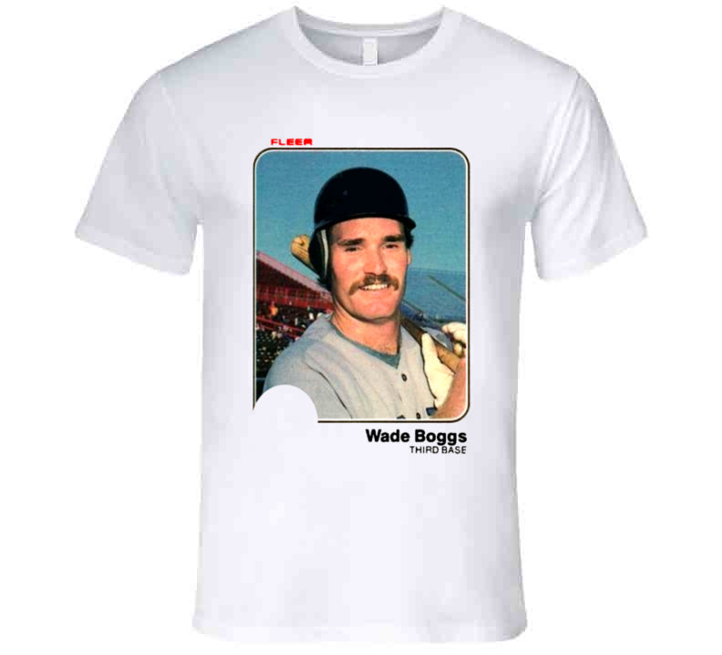 BeantownTshirts Retro Fleer 1983 Wade Boggs Rookie Card Baseball Fan T Shirt Premium / White / X-Large