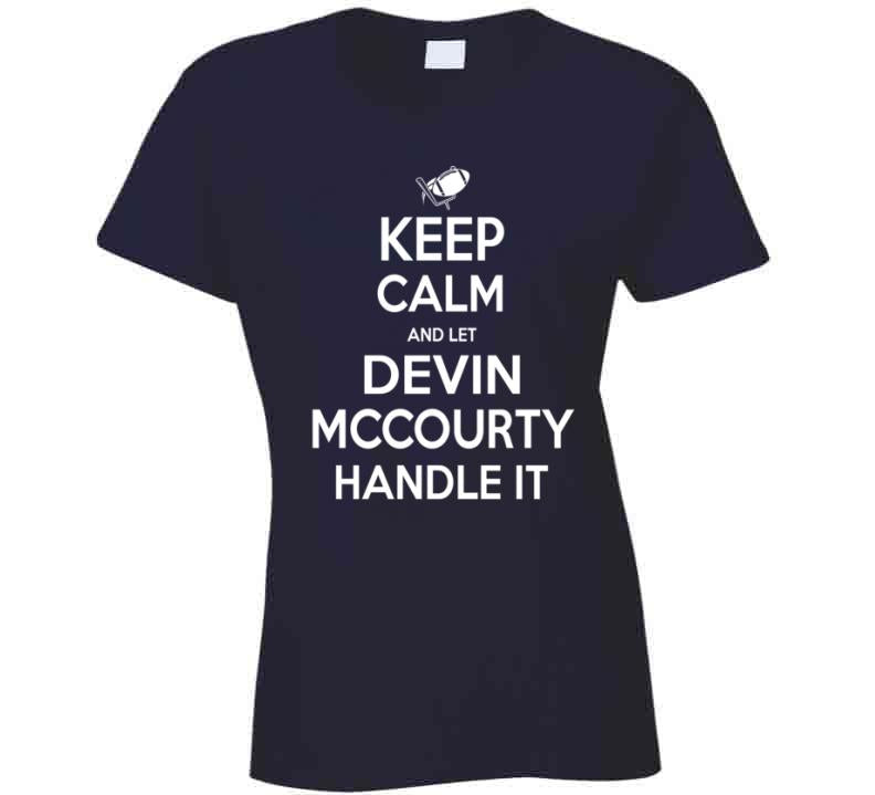 BeantownTshirts Devin McCourty Keep Calm New England Football Fan T Shirt V-Neck / Navy / Medium