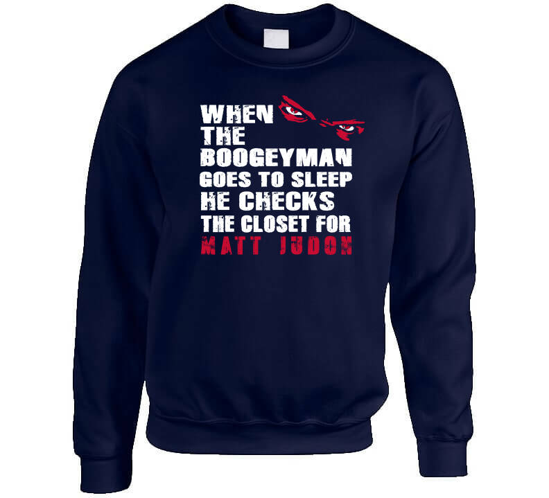 BeantownTshirts Matt Judon Boogeyman New England Football Fan T Shirt Crewneck Sweatshirt / Navy / 2 X-Large