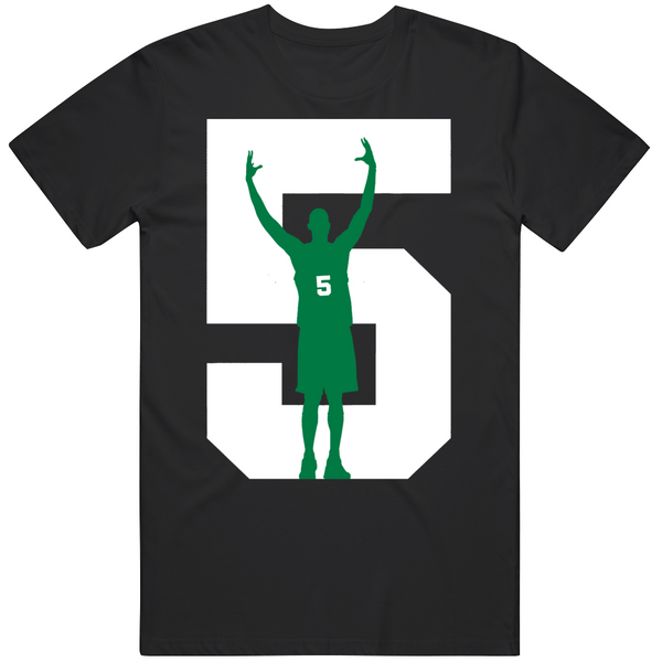 BeantownTshirts Kevin Garnett Number 5 Retirement Boston Basketball Fan V2 T Shirt Premium / Black / Large