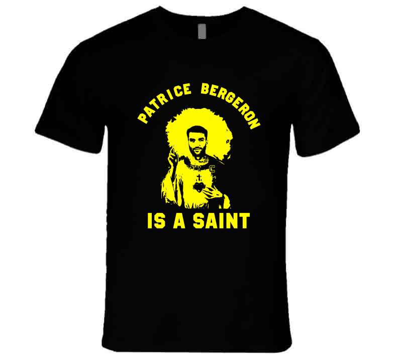 BeantownTshirts Saint Patrice Bergeron Captain Boston Hockey Fan T Shirt Crewneck Sweatshirt / Black / Medium
