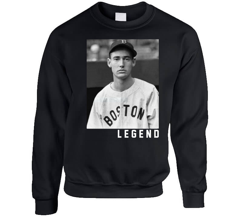 BeantownTshirts Ted Williams Boston Legend Baseball Fan T Shirt V-Neck / Black / Medium