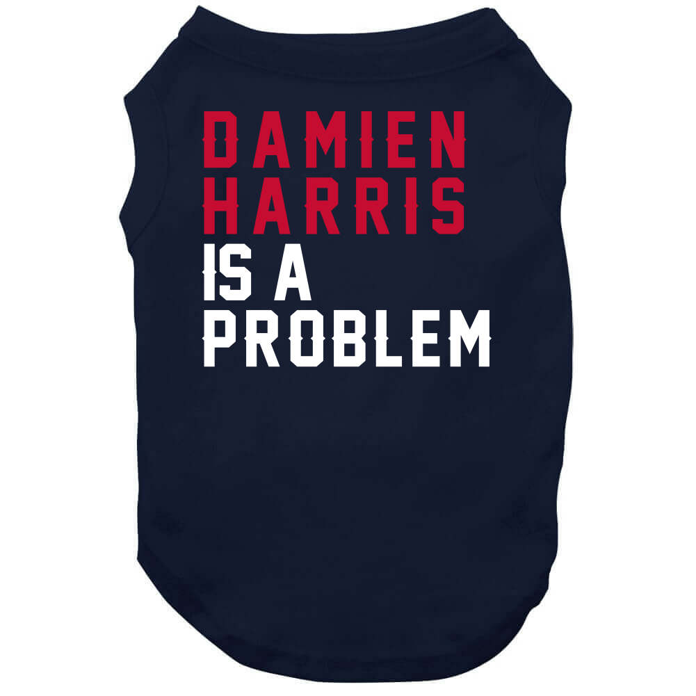 BeantownTshirts Damien Harris Problem New England Football Fan T Shirt Dog / Navy / Large