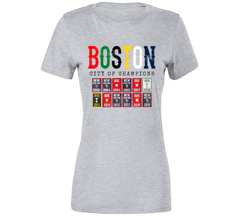  Boston City of Champions Shirt Boston Sports T Shirt :  Clothing, Shoes & Jewelry