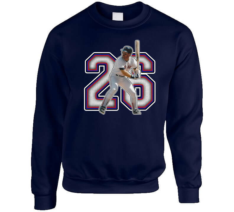 BeantownTshirts Wade Boggs 26 Legend Boston Baseball Fan T Shirt Crewneck Sweatshirt / Navy / Large