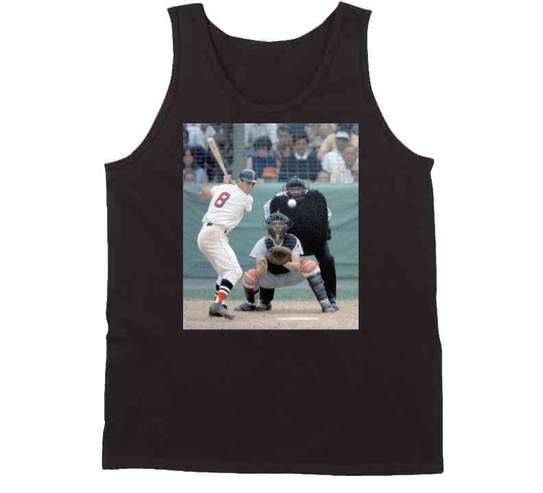BeantownTshirts Hit Like Carl Boston Baseball Carl Yastrzemski Sports Fan T Shirt Ladies Premium / Navy / Medium