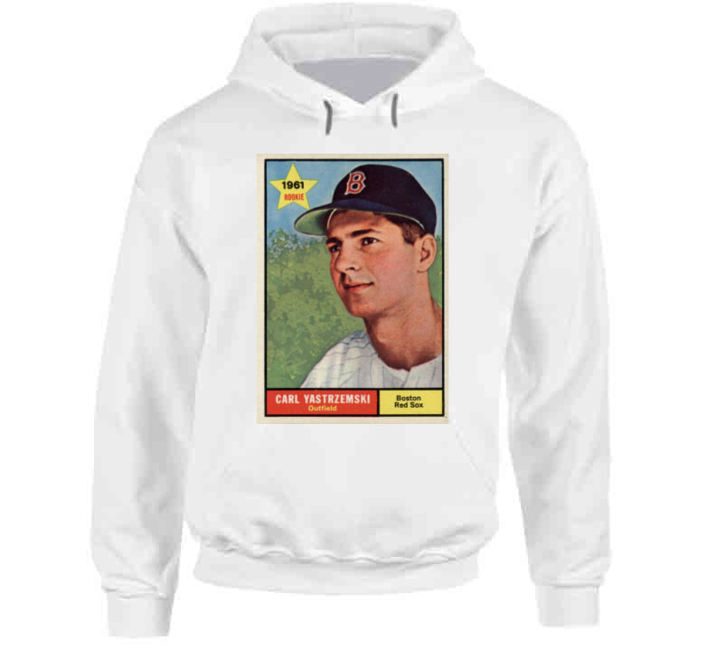 BeantownTshirts Carl Yastrzemski Boston Baseball Card Fan V2 T Shirt Hoodie / White / Large