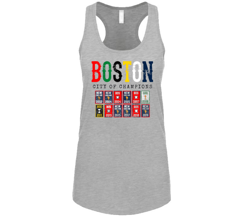 BeantownTshirts City of Champions Boston Baseball Fan Champion Fan T Shirt Ladies Tanktop / Black / Small