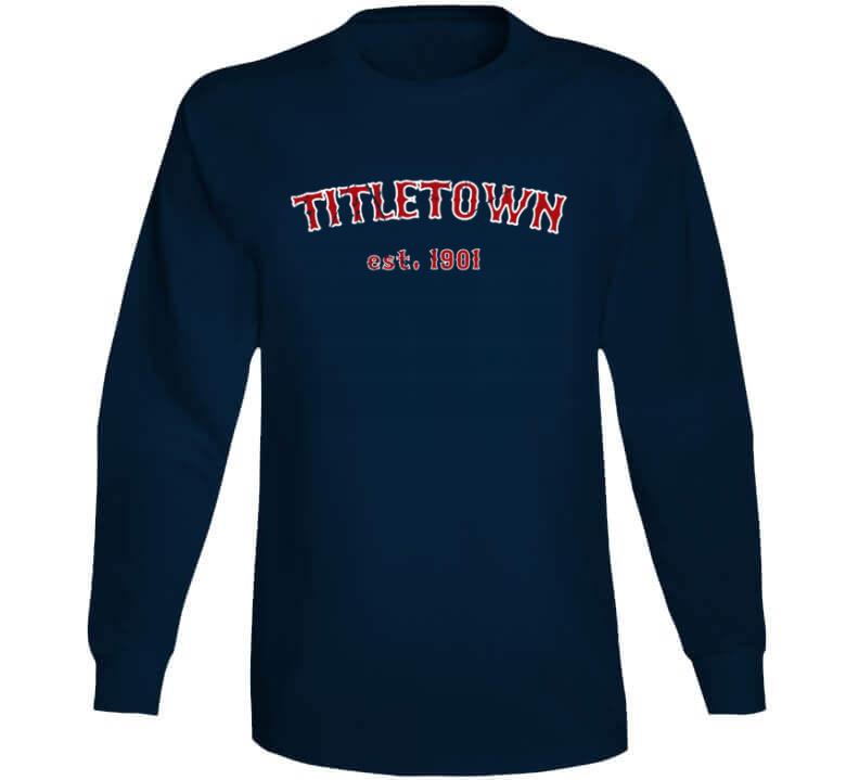 BeantownTshirts Titletown Est 1901 Champions Boston Baseball Fan T Shirt Long Sleeve / Navy / 3 X-Large