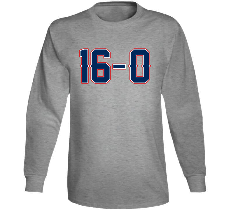 16 And 0 Lets Go New England Football Fan Sports Grey T Shirt ...
